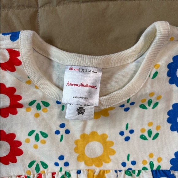 Hanna Andersson Colorful Floral Baby Dress With Striped Shorts NWOT - Picture 3 of 3